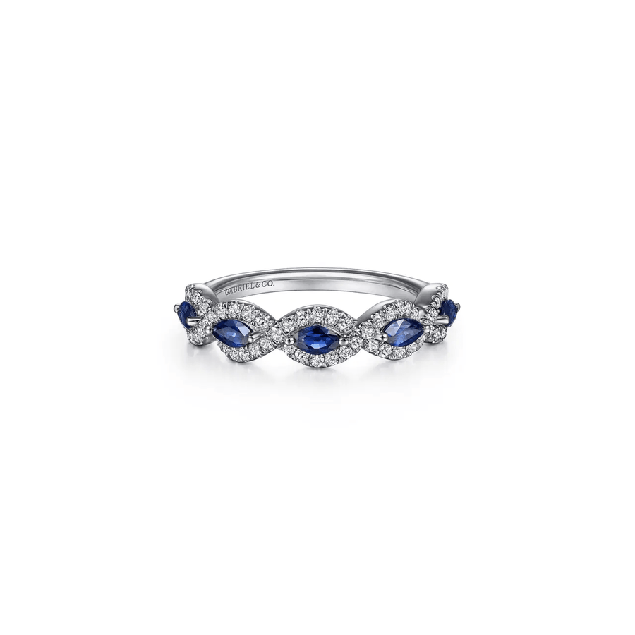Gabriel & Co. Diamond and Sapphire Twisted Ring LR52021W45SA