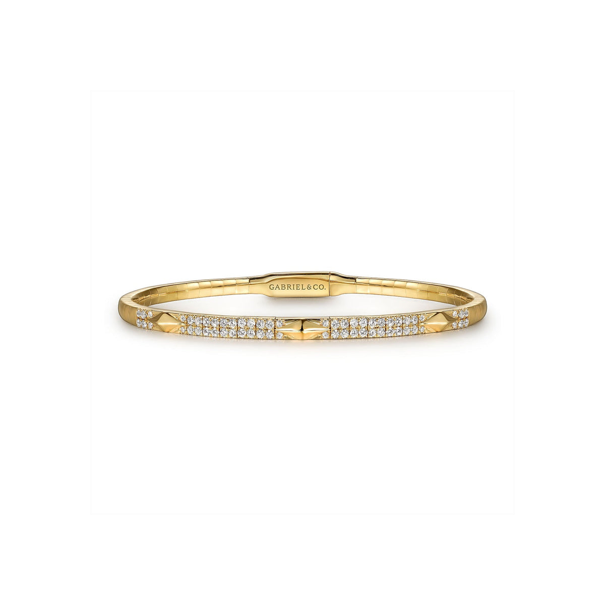 Gabriel & Co. Diamond Bangle with Pyramid Rhombus Stations - BG4187 - 62Y45JJ