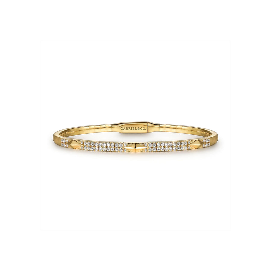 Gabriel & Co. Diamond Bangle with Pyramid Rhombus Stations - BG4187 - 62Y45JJ