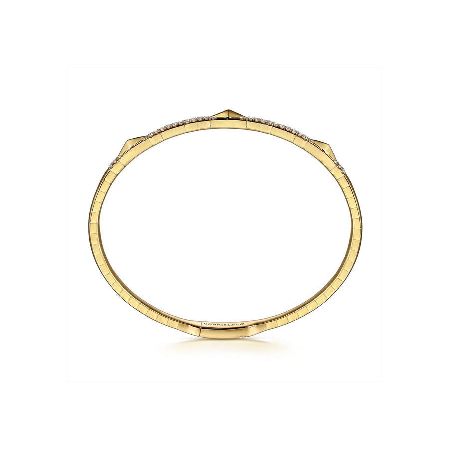 Gabriel & Co. Diamond Bangle with Pyramid Rhombus Stations - BG4187 - 62Y45JJ