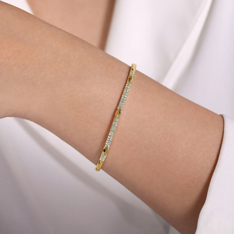 Gabriel & Co. Diamond Bangle with Pyramid Rhombus Stations - BG4187 - 62Y45JJ