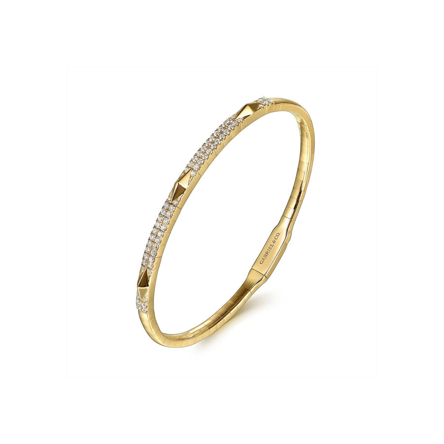 Gabriel & Co. Diamond Bangle with Pyramid Rhombus Stations - BG4187 - 62Y45JJ