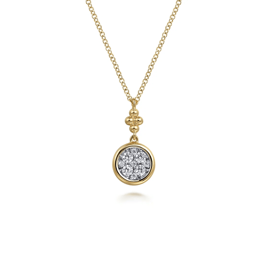 Gabriel & Co. Diamond Cluster Bujukan Drop Pendant Necklace - NK7512M45JJ