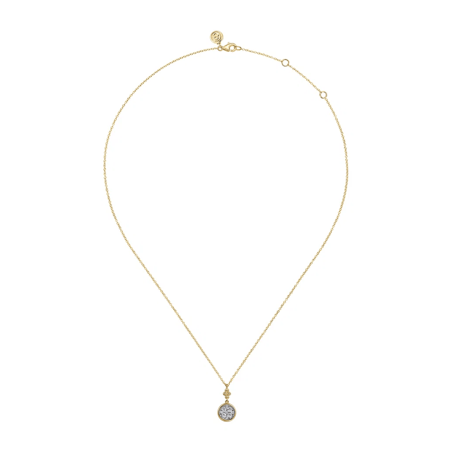 Gabriel & Co. Diamond Cluster Bujukan Drop Pendant Necklace - NK7512M45JJ