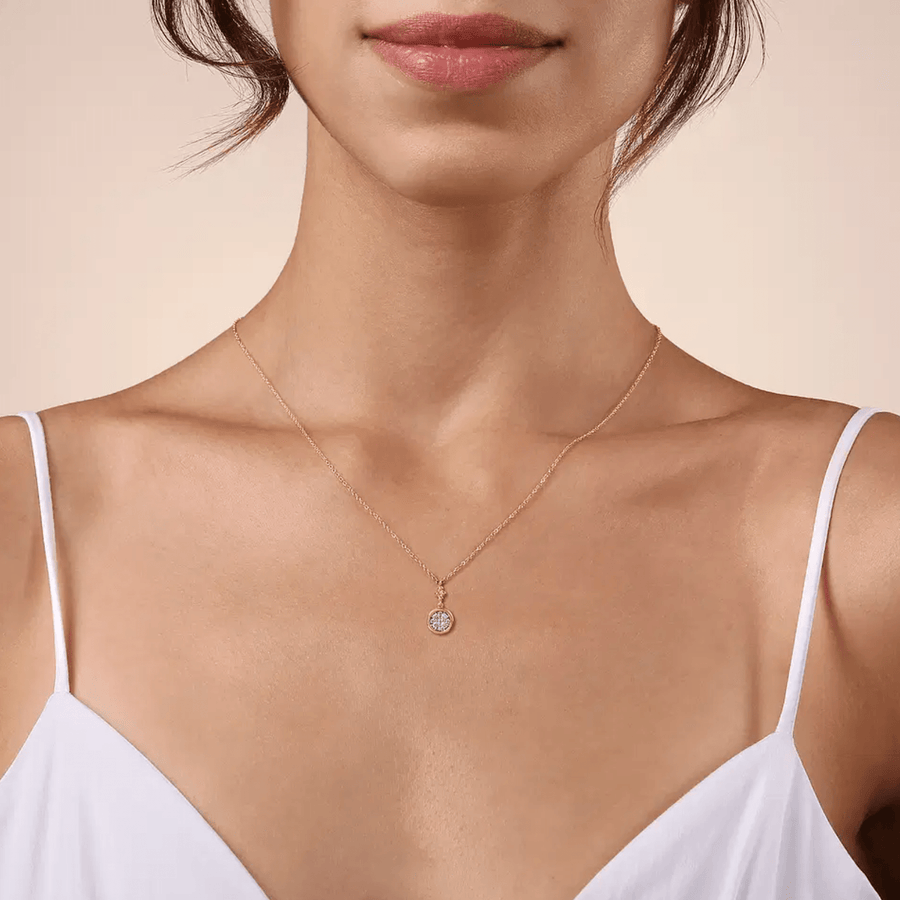 Gabriel & Co. Diamond Cluster Bujukan Drop Pendant Necklace - NK7512M45JJ