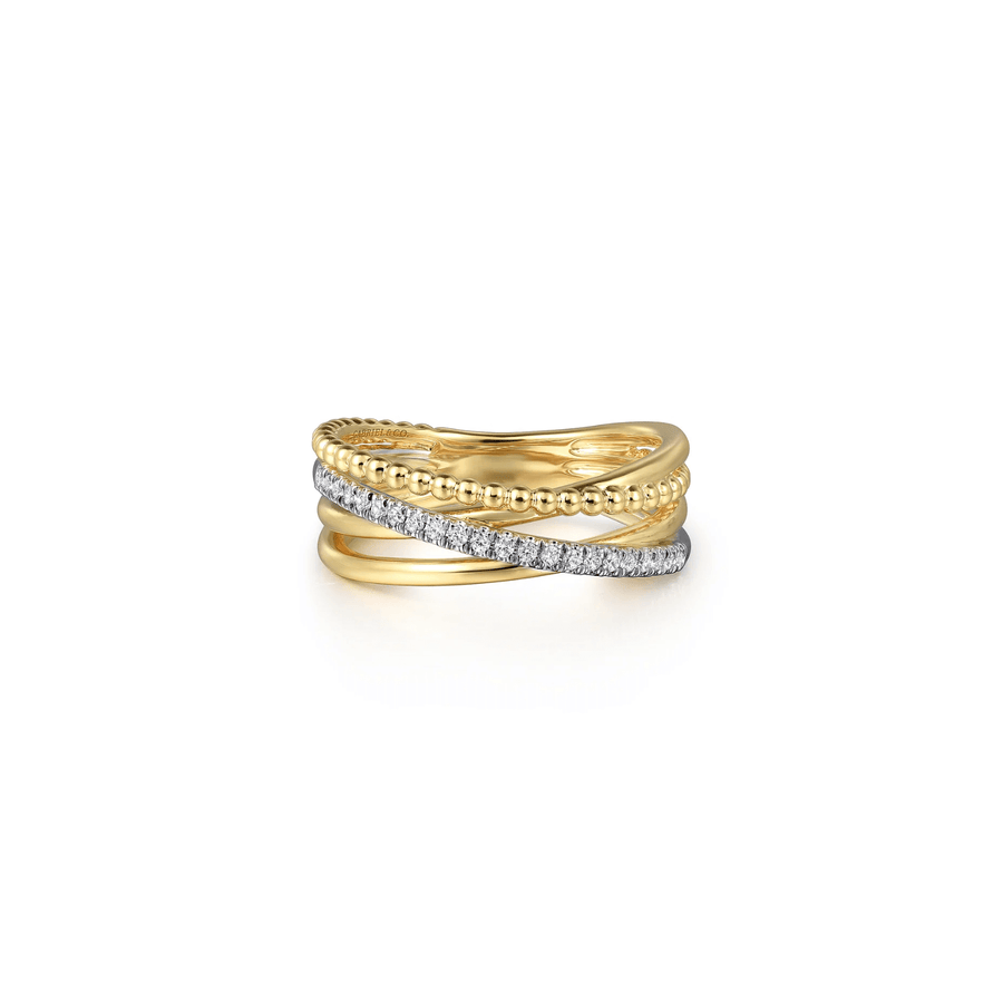 Gabriel & Co. Diamond Criss Cross Bujukan Ladies Ring - LR52551M45JJ