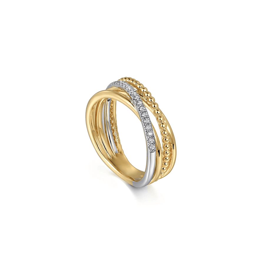 Gabriel & Co. Diamond Criss Cross Bujukan Ladies Ring - LR52551M45JJ