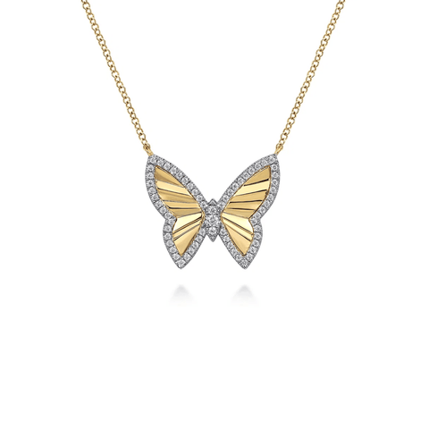 Gabriel & Co. Diamond Cut Butterfly Necklace-Gabriel & Co. Diamond Cut Butterfly Necklace - NK7557M45JJ