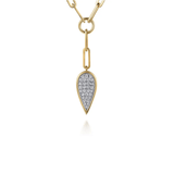 Gabriel & Co. Diamond Drop And Hollow Link Chain Y Knots Necklace-Gabriel & Co. Diamond Drop And Hollow Link Chain Y Knots Necklace - NK7556M45JJ