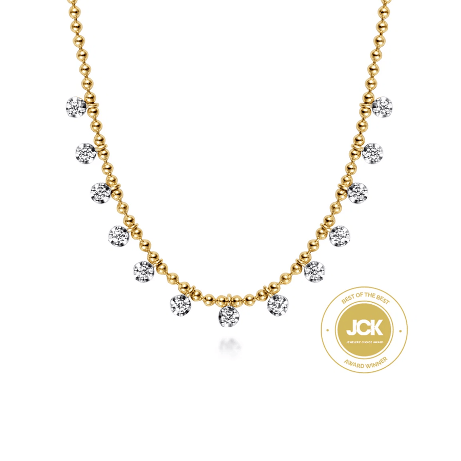 Gabriel & Co. Diamond Drop Station Necklace - NK7233Y45JJ