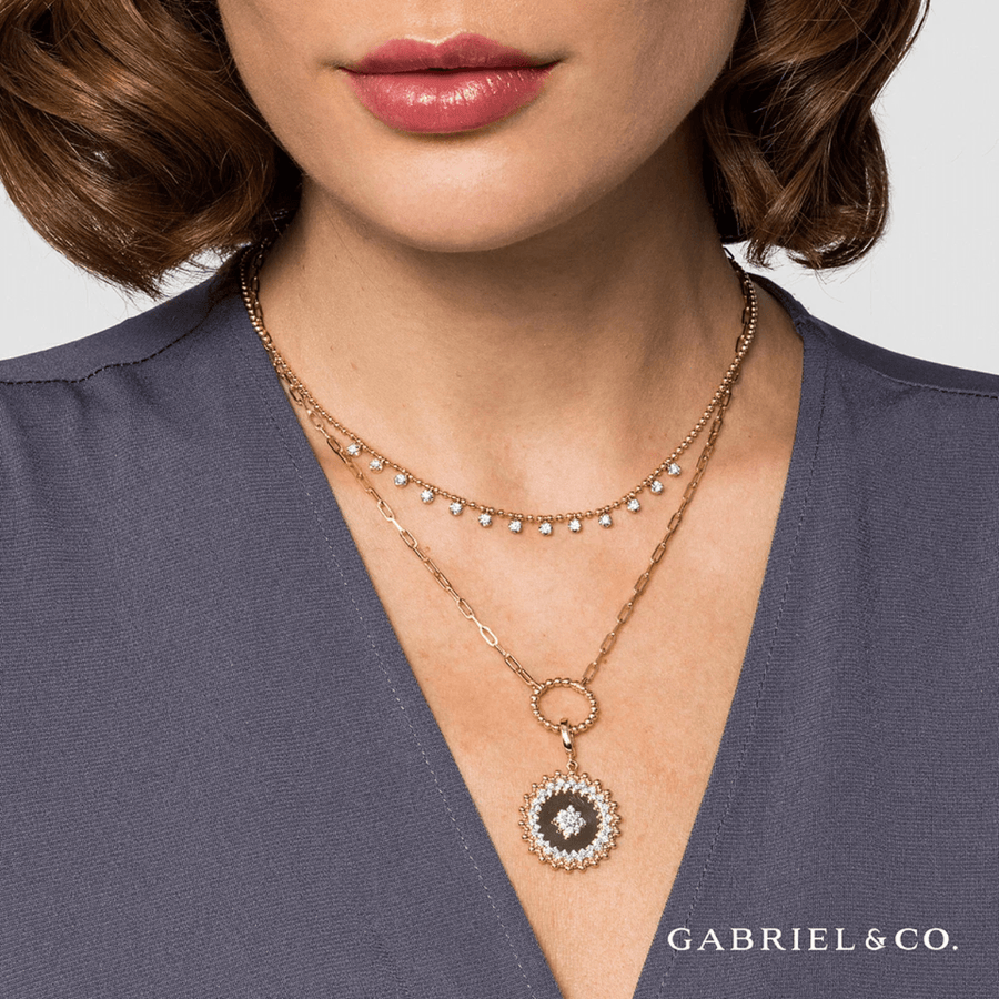 Gabriel & Co. Diamond Drop Station Necklace - NK7233Y45JJ