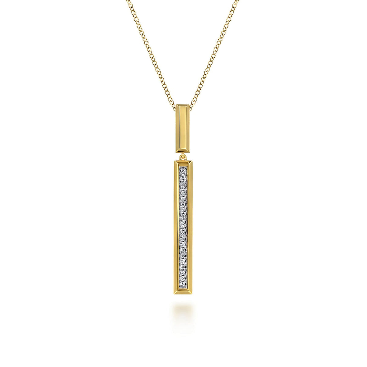Gabriel & Co. Diamond Elongated Pyramid Drop Necklace - NK8015Y45JJ