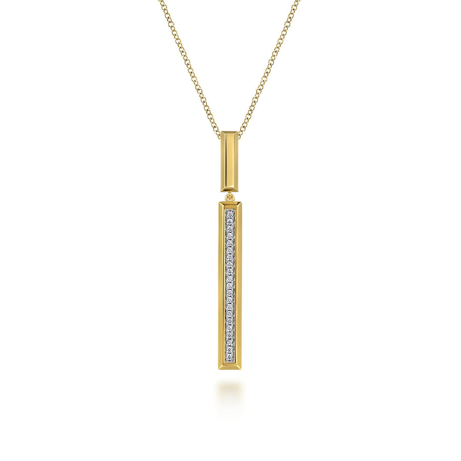Gabriel & Co. Diamond Elongated Pyramid Drop Necklace - NK8015Y45JJ