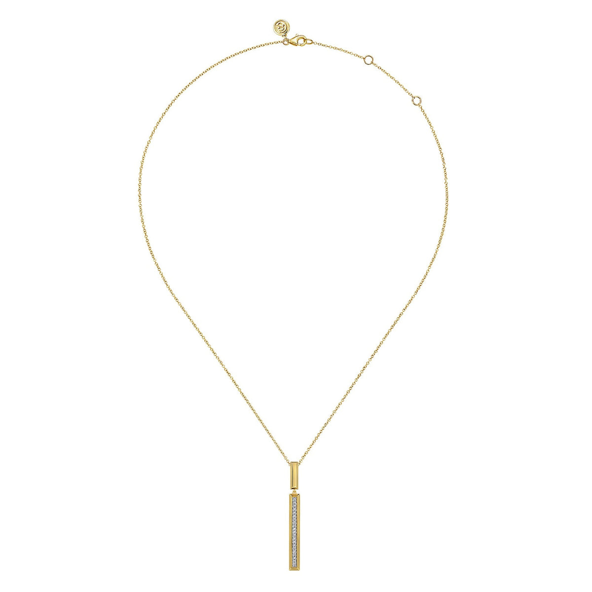 Gabriel & Co. Diamond Elongated Pyramid Drop Necklace - NK8015Y45JJ