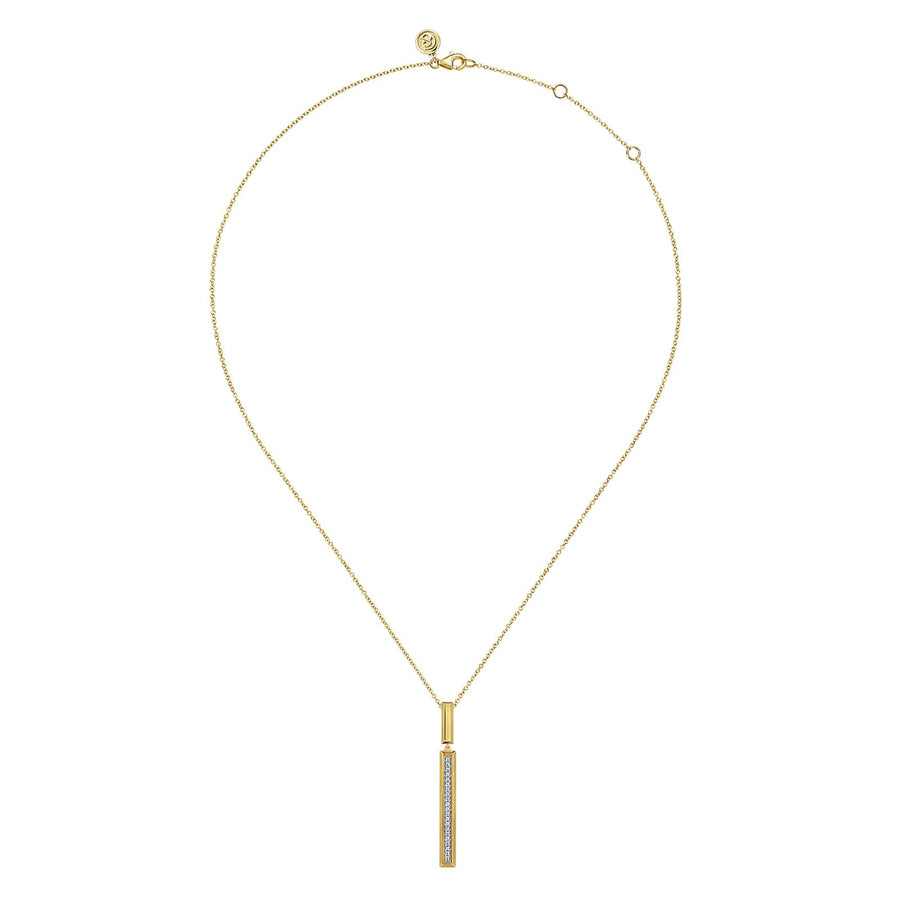 Gabriel & Co. Diamond Elongated Pyramid Drop Necklace - NK8015Y45JJ