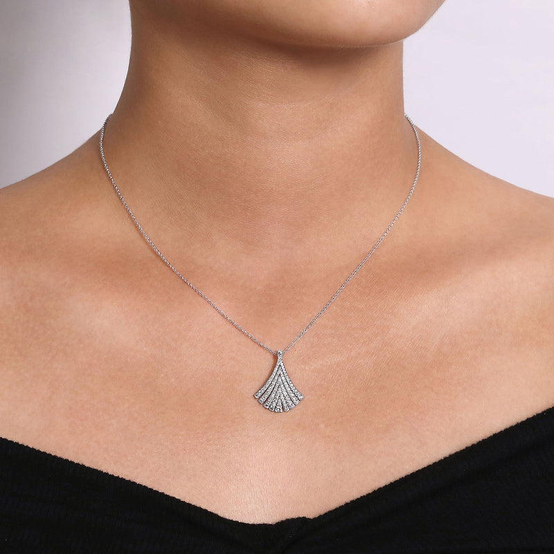 Gabriel & Co. Diamond Fan Pendant Necklace-Gabriel & Co. Diamond Fan Pendant Necklace - NK5561W45JJ