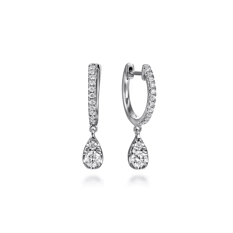 Gabriel & Co. Diamond Huggie Drop Earrings-Gabriel & Co. Diamond Huggie Drop Earrings - EG15047AYZJJ