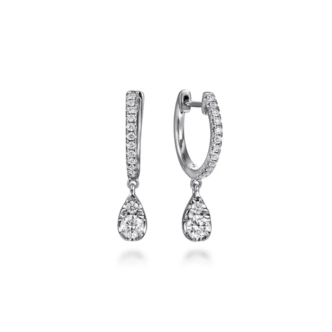 Gabriel & Co. Diamond Huggie Drop Earrings-Gabriel & Co. Diamond Huggie Drop Earrings - EG15047AYZJJ