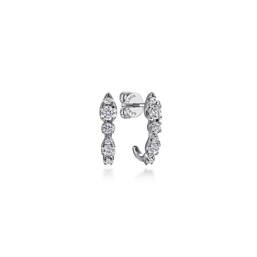 Gabriel & Co. Diamond J Hoop Stud Earrings - EG15279W45JJ