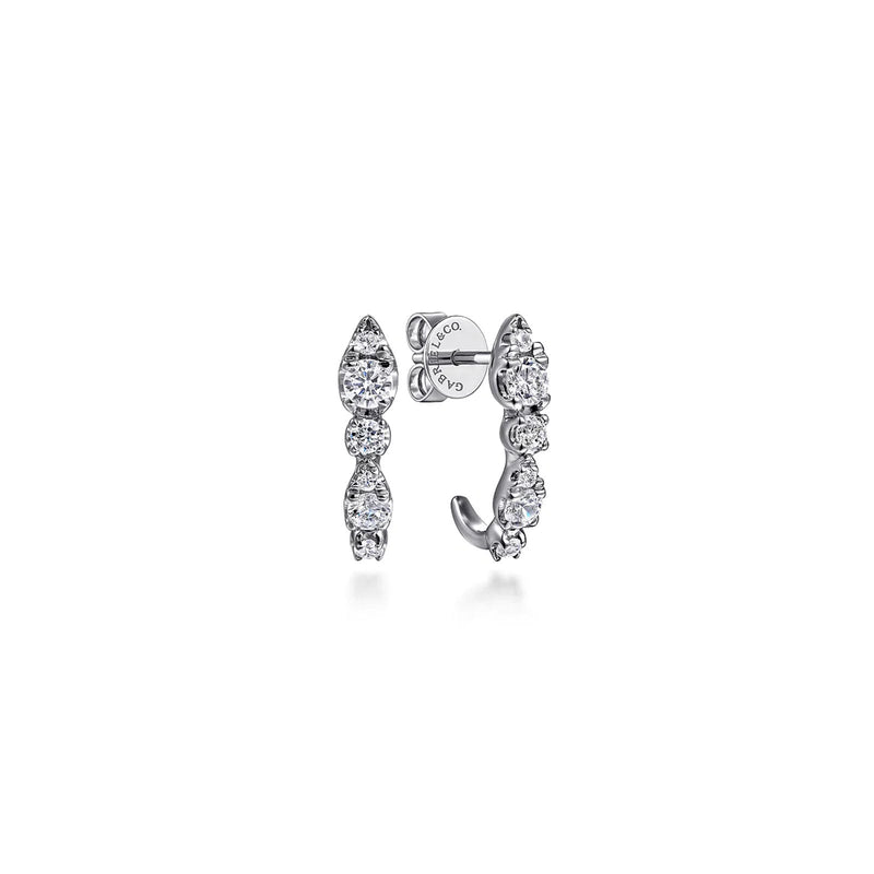 Gabriel & Co. Diamond J Hoop Stud Earrings-Gabriel & Co. Diamond J Hoop Stud Earrings - EG15279W45JJ