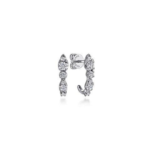 Gabriel & Co. Diamond J Hoop Stud Earrings-Gabriel & Co. Diamond J Hoop Stud Earrings - EG15279W45JJ