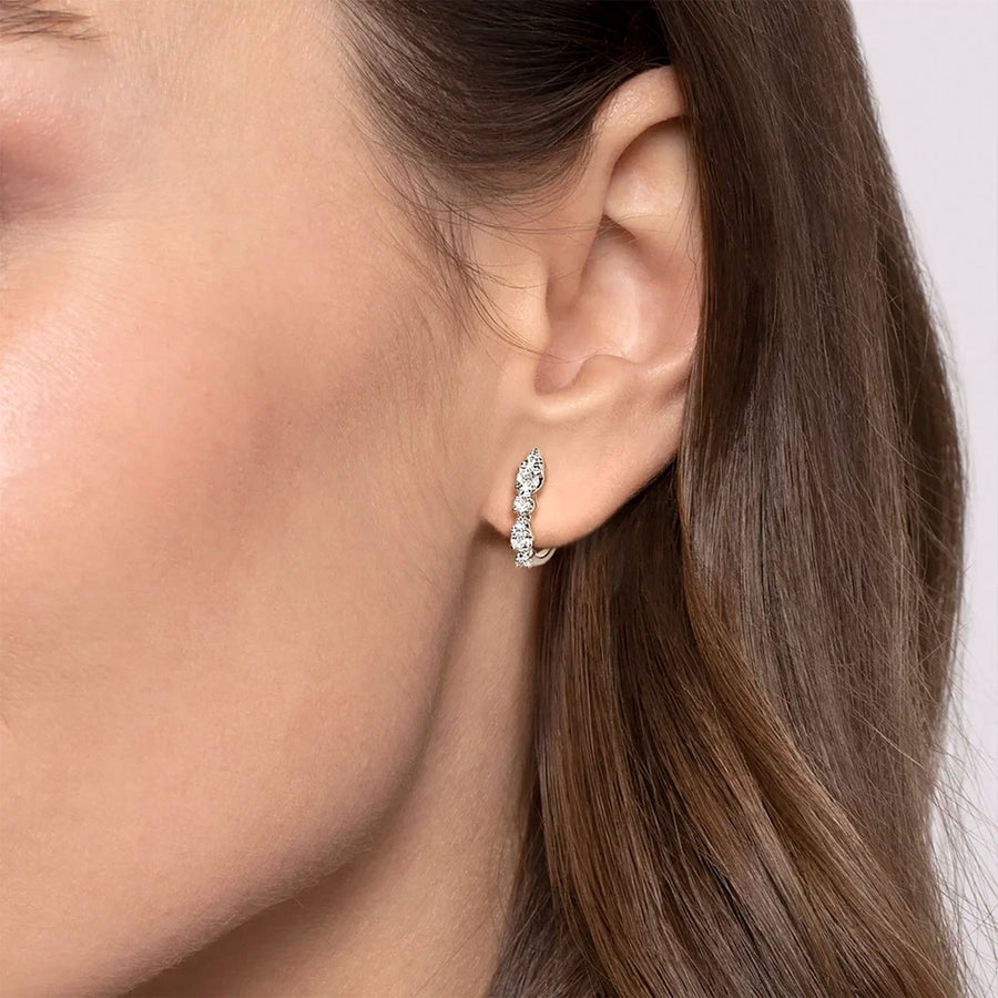 Gabriel & Co. Diamond J Hoop Stud Earrings - EG15279W45JJ