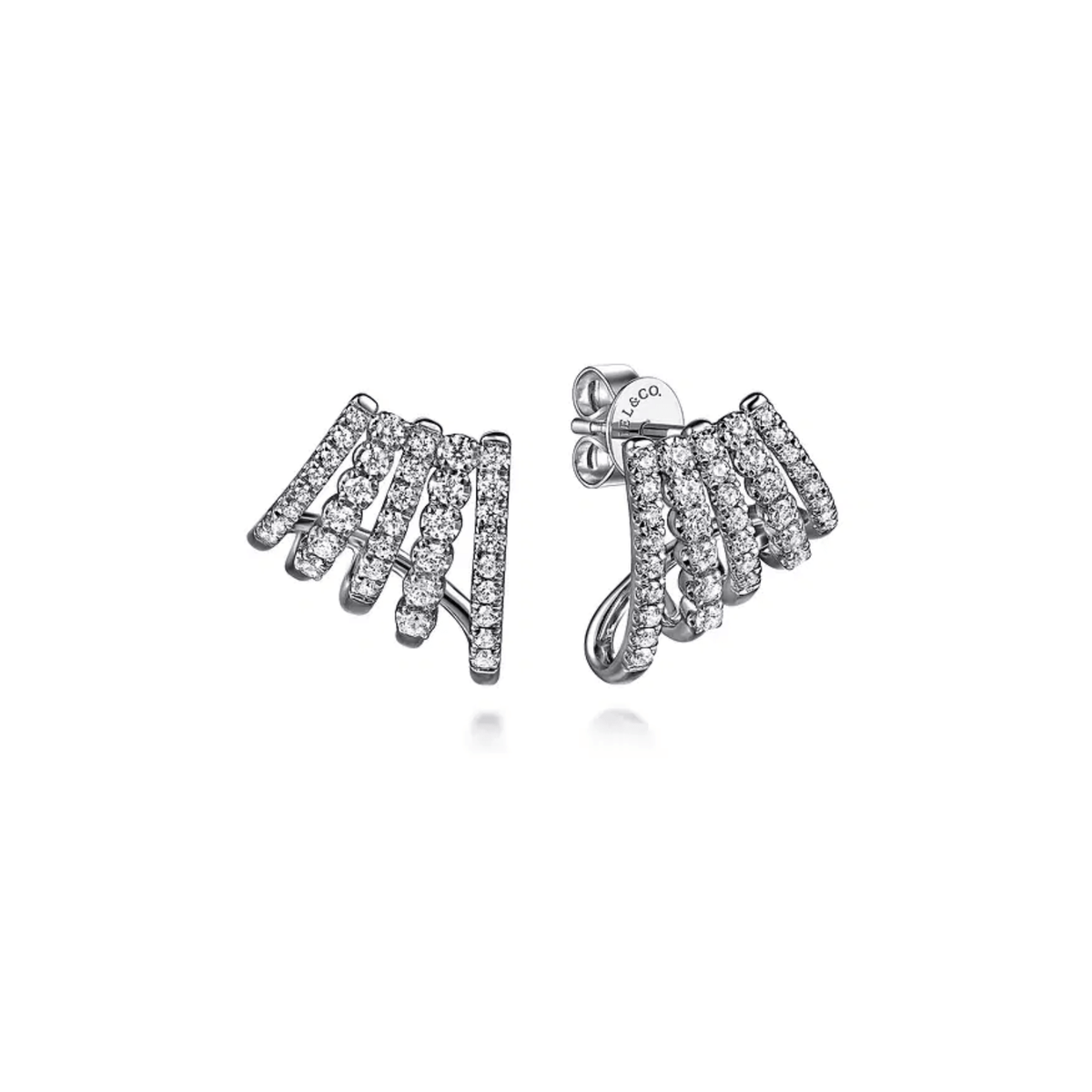 Gabriel & Co. Diamond J Hoop Stud Earrings - EG15280W45JJ