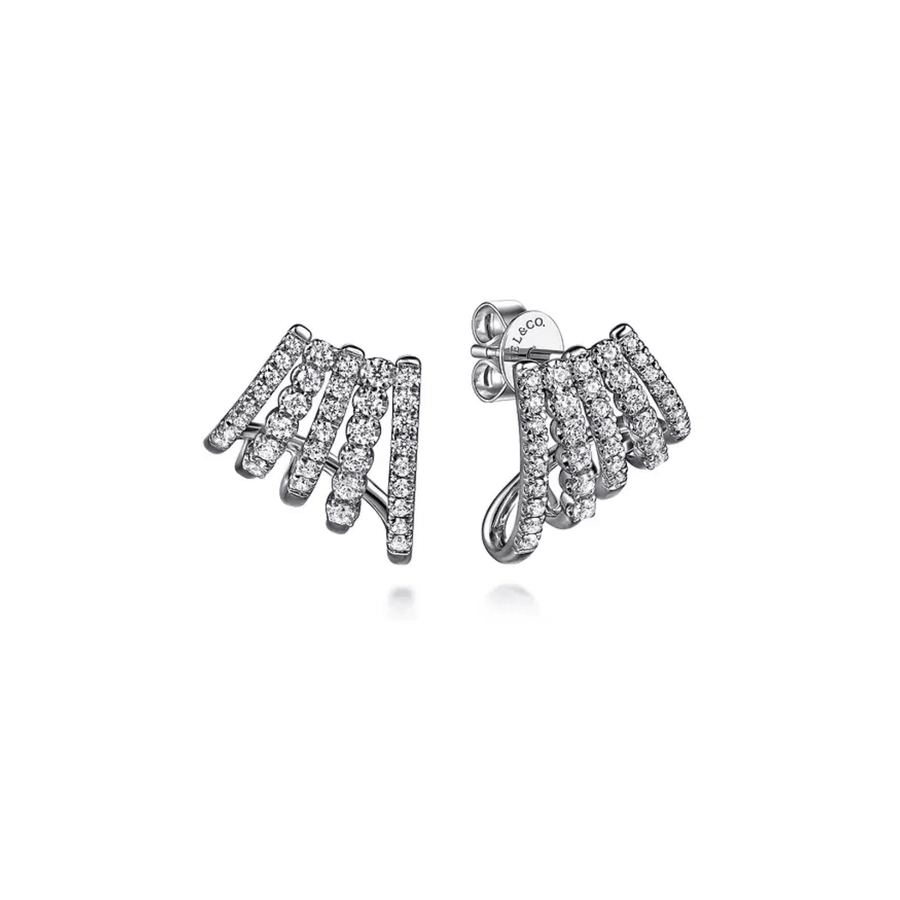 Gabriel & Co. Diamond J Hoop Stud Earrings - EG15280W45JJ