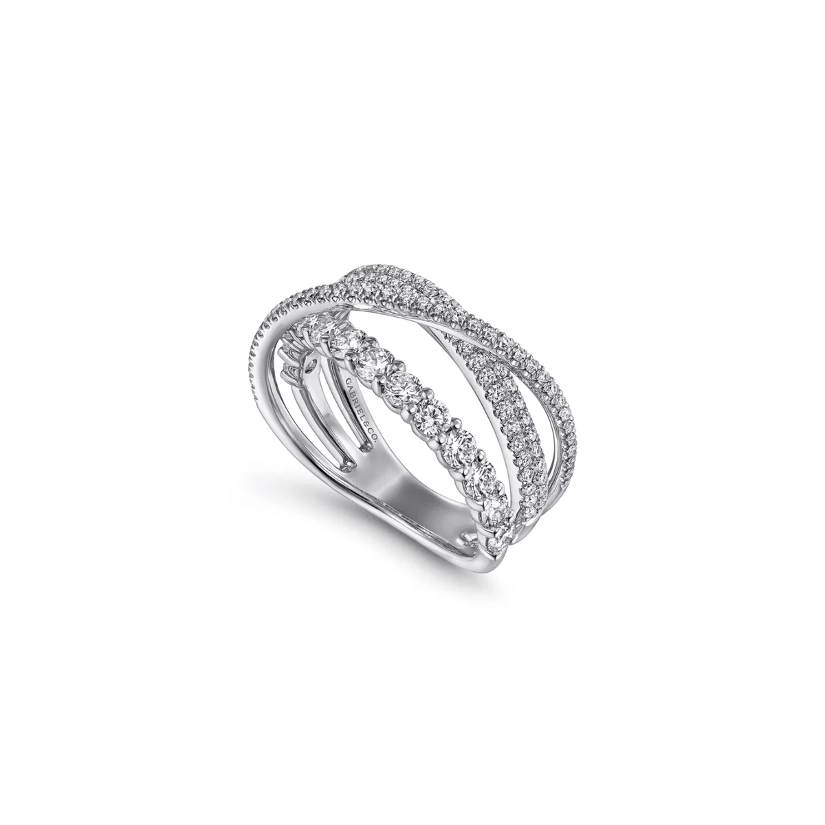 Gabriel & Co. Diamond Layered Criss Cross Ring LR51499W45JJ