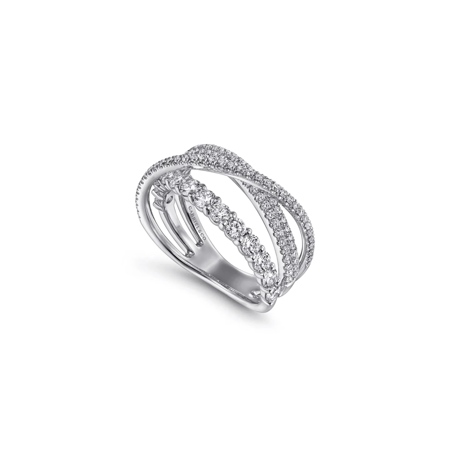Gabriel & Co. Diamond Layered Criss Cross Ring LR51499W45JJ