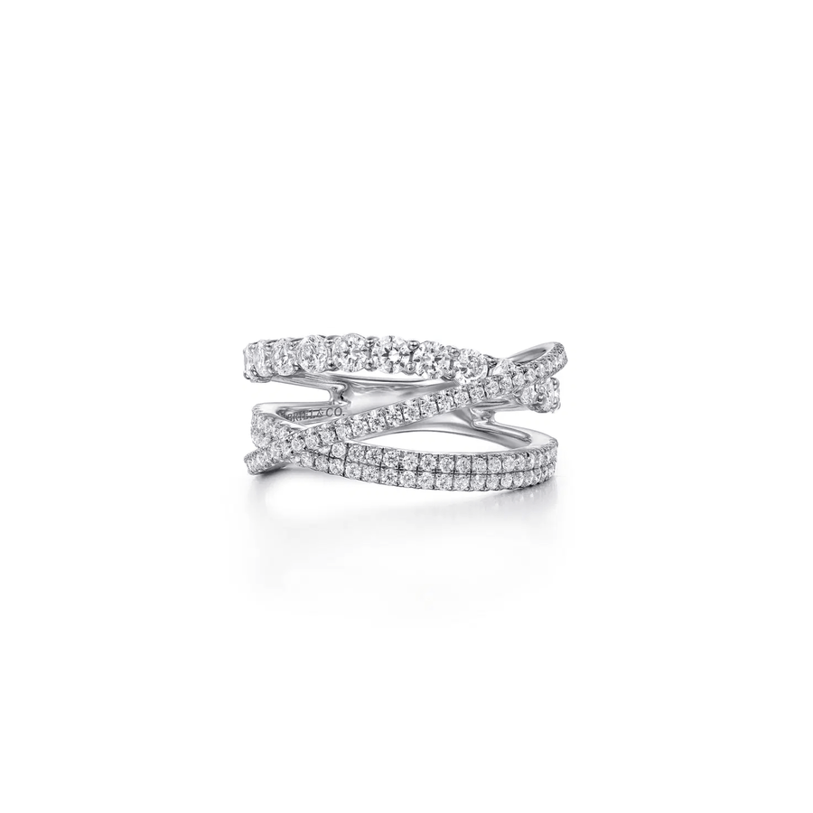 Gabriel & Co. Diamond Layered Criss Cross Ring LR51499W45JJ