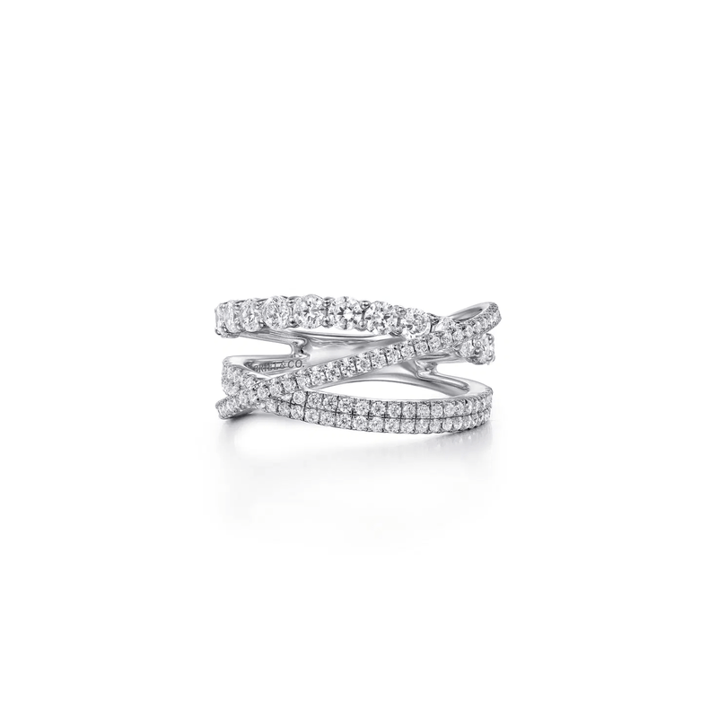 Gabriel & Co. Diamond Layered Criss Cross Ring-Gabriel & Co. Diamond Layered Criss Cross Ring LR51499W45JJ