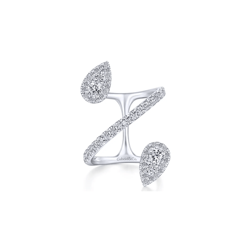 Gabriel & Co. Diamond Pave Teardrops Wrap Ring-Gabriel & Co. Diamond Pave Teardrops Wrap Ring - LR51327W45JJ