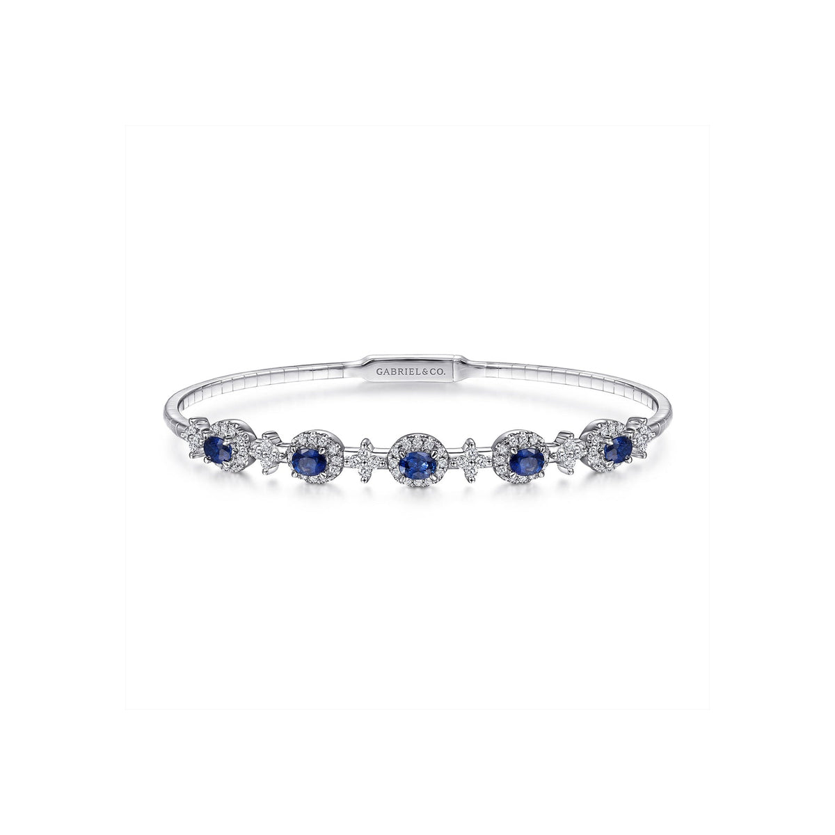 Gabriel & Co. Diamond & Sapphire Bangle - BG4447-62W45SA