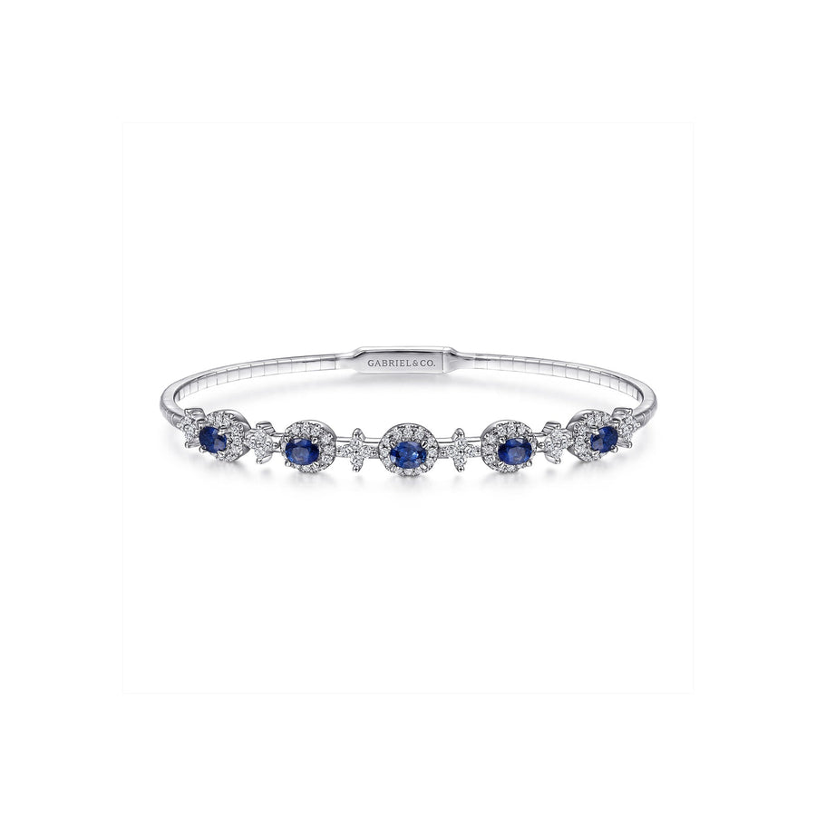 Gabriel & Co. Diamond & Sapphire Bangle - BG4447-62W45SA