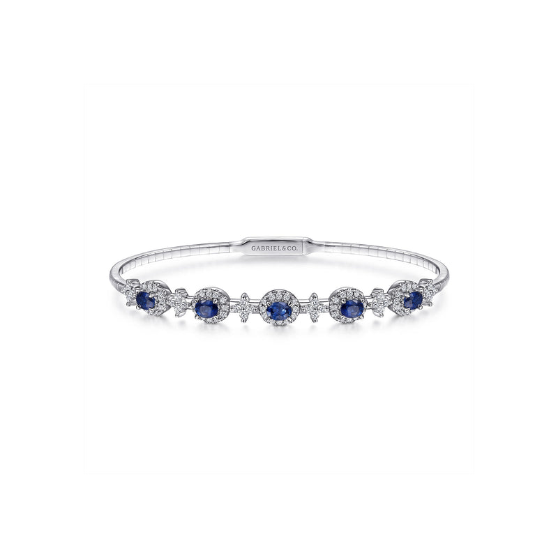 Gabriel & Co. Diamond & Sapphire Bangle-Gabriel & Co. Diamond & Sapphire Bangle - BG4447-62W45SA