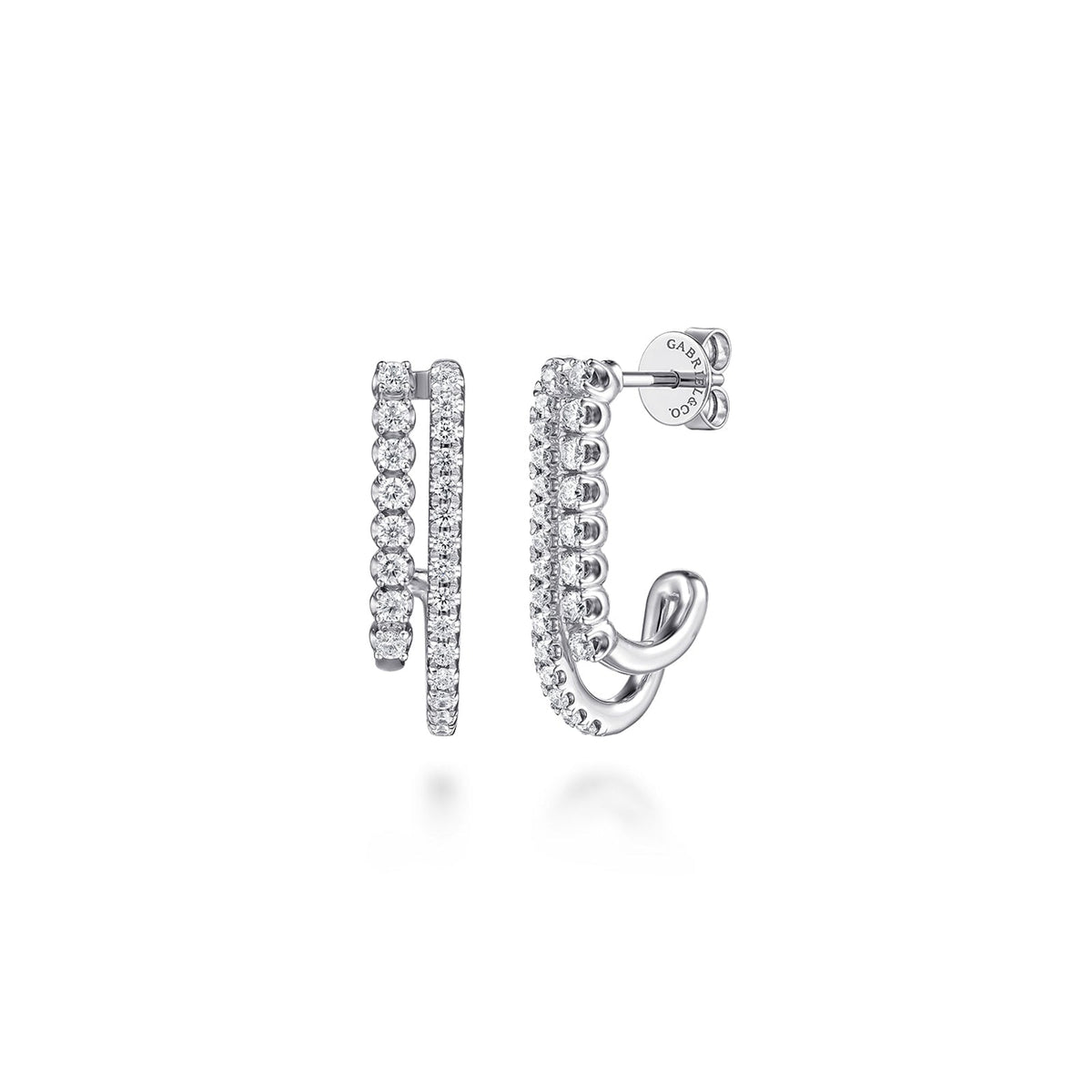 Gabriel & Co. Diamond Stacked J Hoop Earrings - EG15553W45JJ