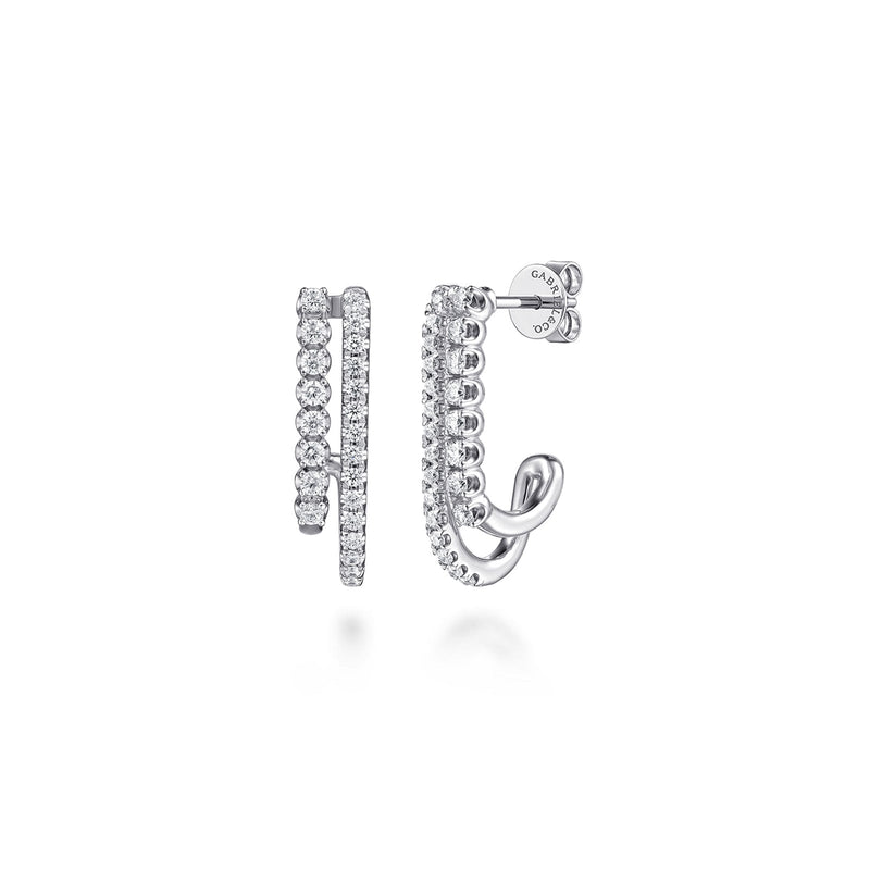 Gabriel & Co. Diamond Stacked J Hoop Earrings-Gabriel & Co. Diamond Stacked J Hoop Earrings - EG15553W45JJ