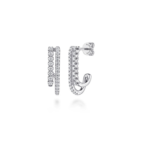 Gabriel & Co. Diamond Stacked J Hoop Earrings-Gabriel & Co. Diamond Stacked J Hoop Earrings - EG15553W45JJ