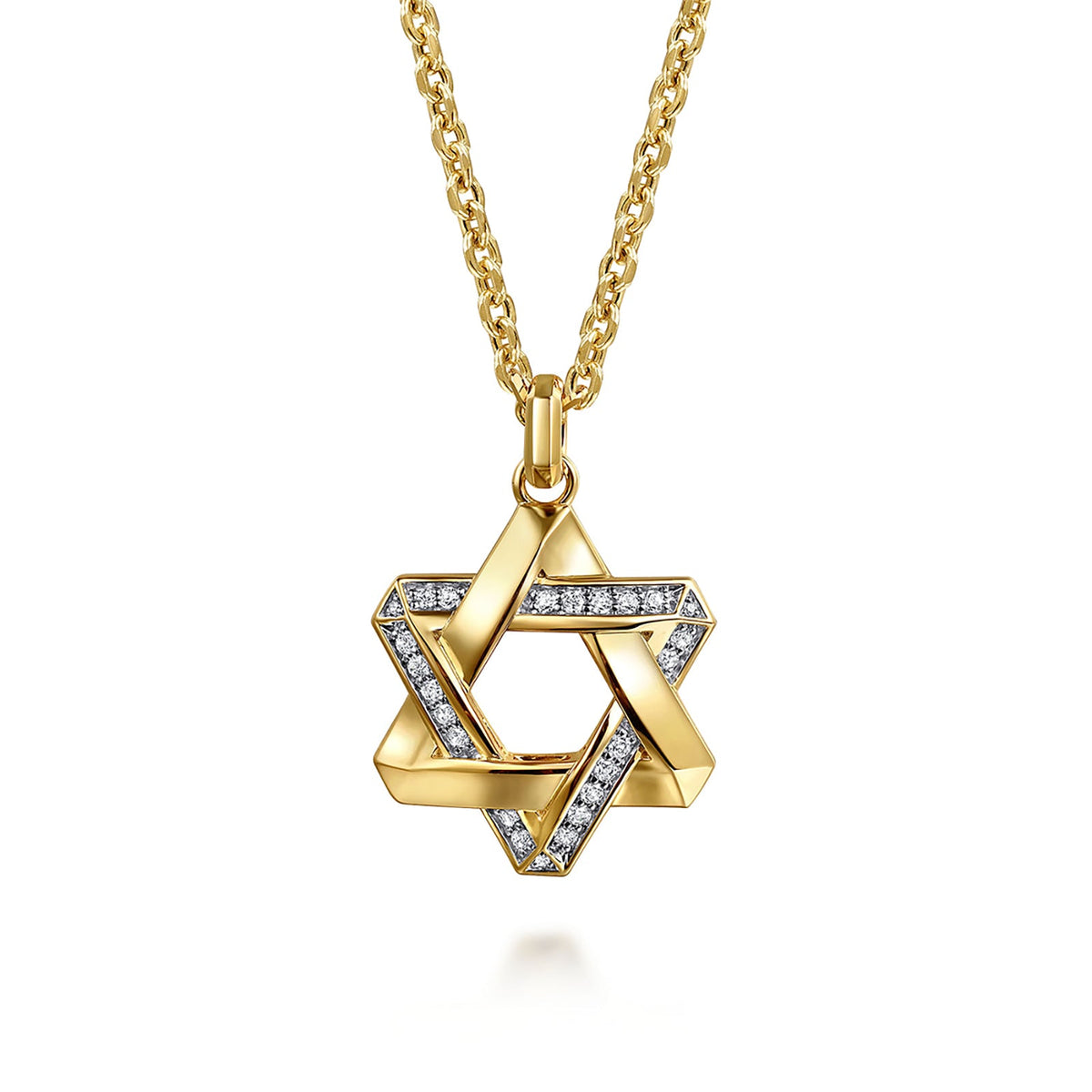 Gabriel & Co. Diamond Star of David Pendant Necklace - NKM2173-22Y45JJ