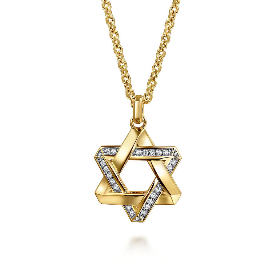 Gabriel & Co. Diamond Star of David Pendant Necklace - NKM2173-22Y45JJ