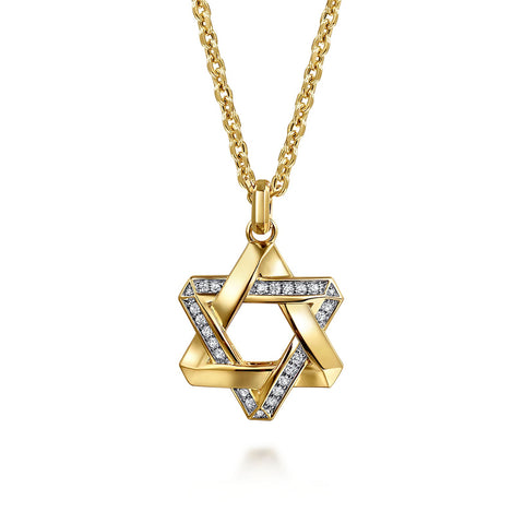 Gabriel & Co. Diamond Star of David Pendant Necklace-Gabriel & Co. Diamond Star of David Pendant Necklace - NKM2173-22Y45JJ