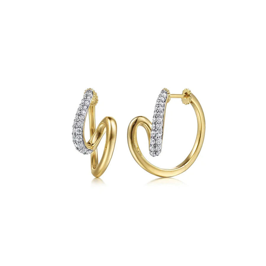 Gabriel & Co. Diamond Swirl Intricate Hoop Earrings - EG15535M45JJ