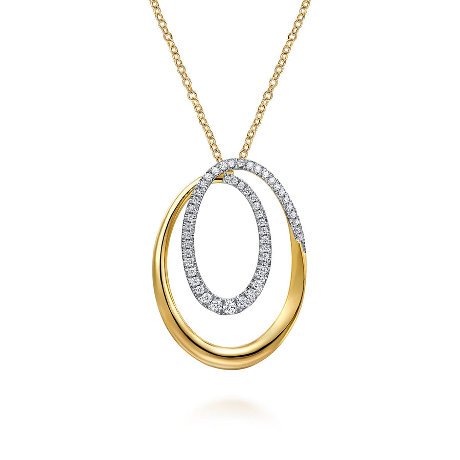 Gabriel & Co. Diamond Swirl Pendant Necklace - NK8030Y45JJ