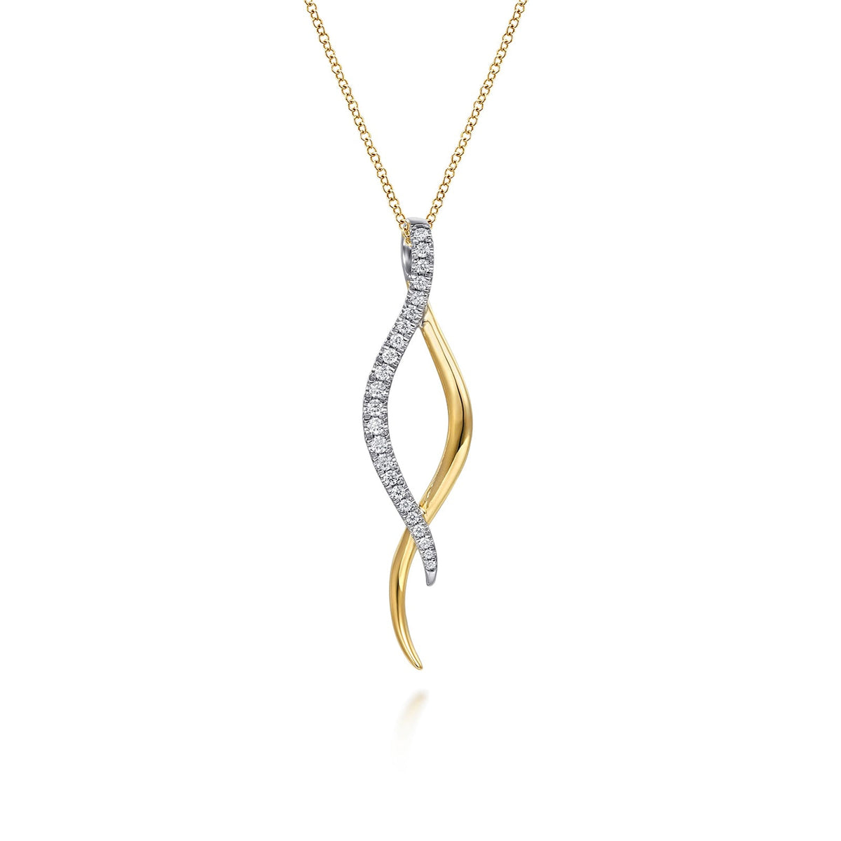 Gabriel & Co. Diamond Twisted Spike Drop Necklace - NK8048M45JJ