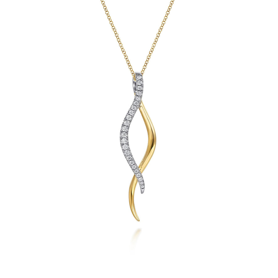 Gabriel & Co. Diamond Twisted Spike Drop Necklace - NK8048M45JJ
