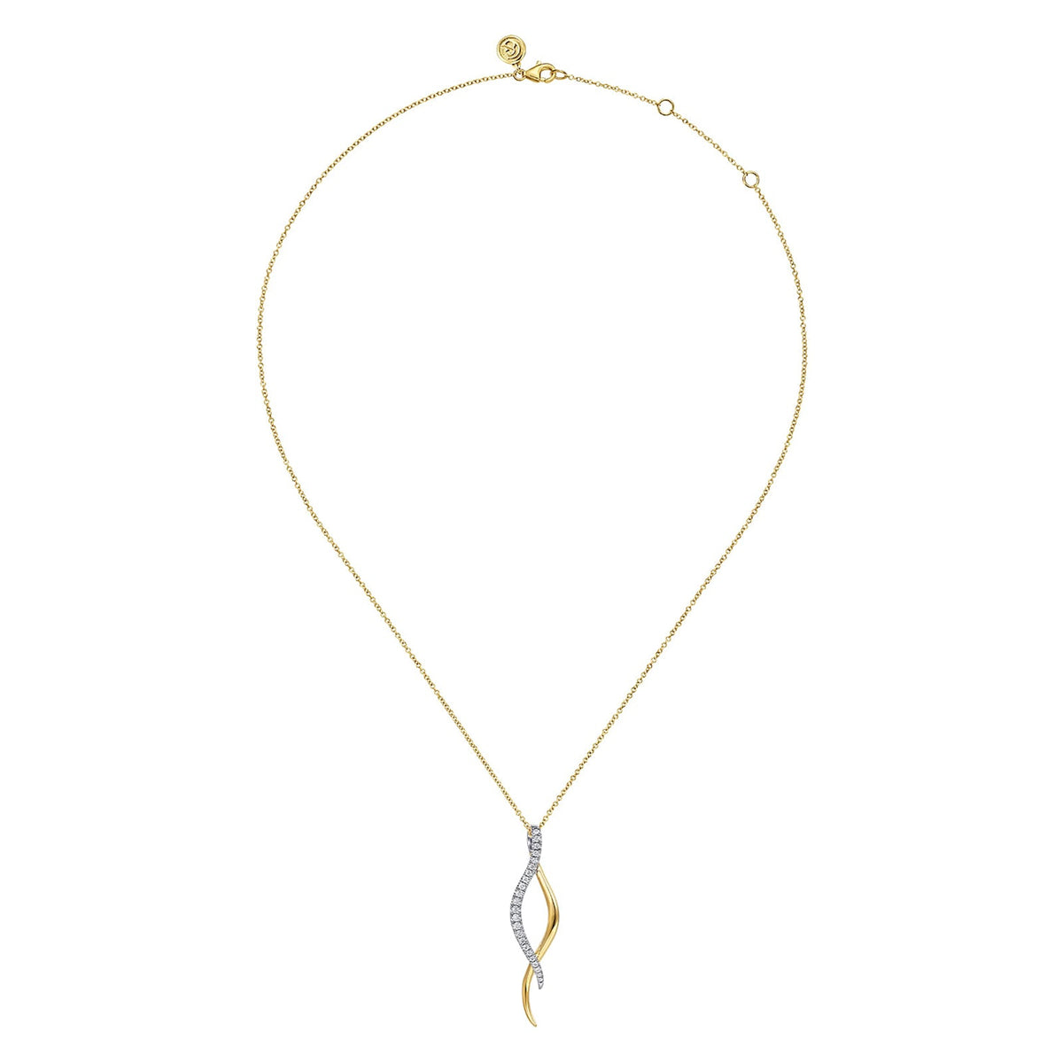 Gabriel & Co. Diamond Twisted Spike Drop Necklace - NK8048M45JJ