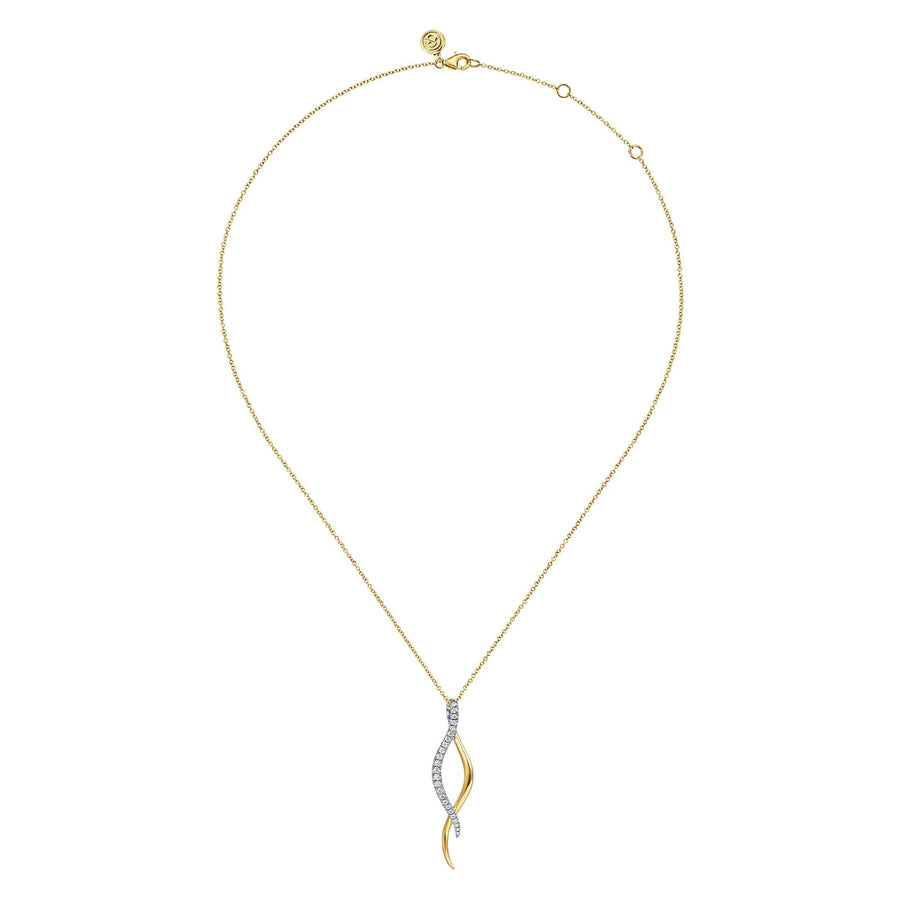 Gabriel & Co. Diamond Twisted Spike Drop Necklace - NK8048M45JJ