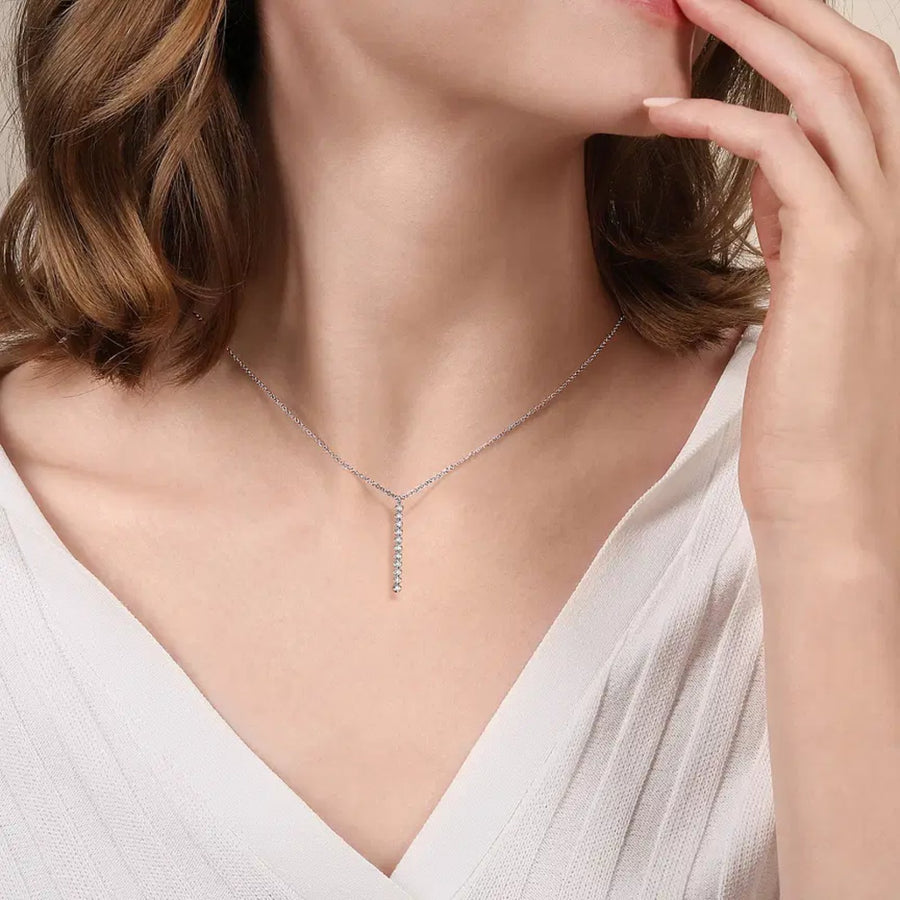 Gabriel & Co. Diamond Vertical Bar Y Pendant Necklace - NK7593W45JJ