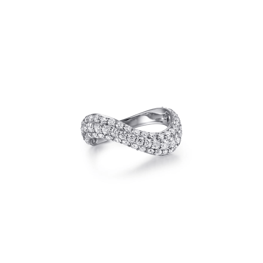 Gabriel & Co. Gold Diamond Wave Stackable Ring LR52948W45JJ